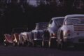 The five cars at dusk