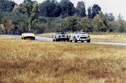 Datsun, TR4 and Elva do battle