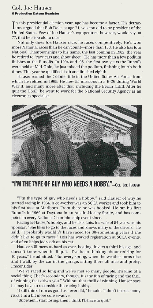 Excerpt from the Racer