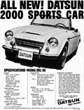 US 1967 Datsun 2000 Sports Sheet