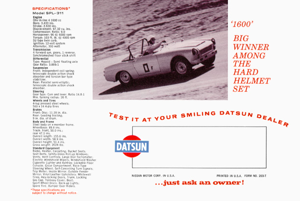 Datsun '1600' Sports Car... it's a winner!
