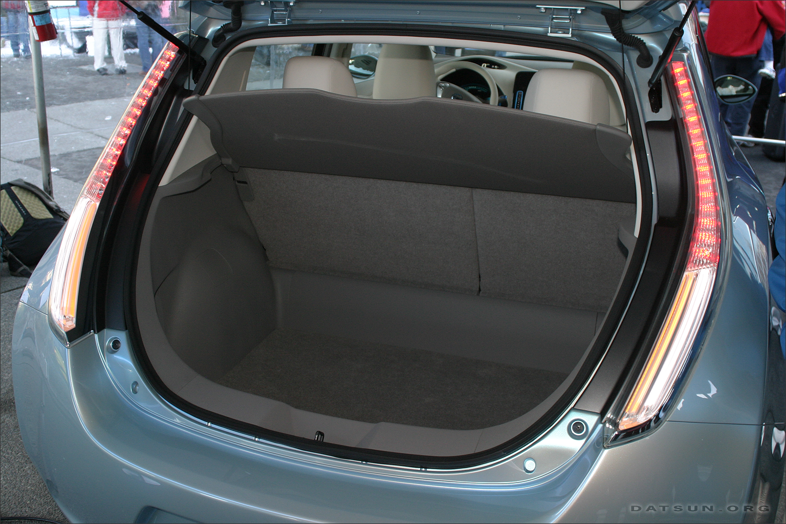 Absense of gas tank allows for deep cargo area