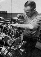 Art Oehrli works on the U-20 motor
