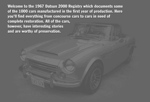 1967 Datsun Roadster 2000 Registry